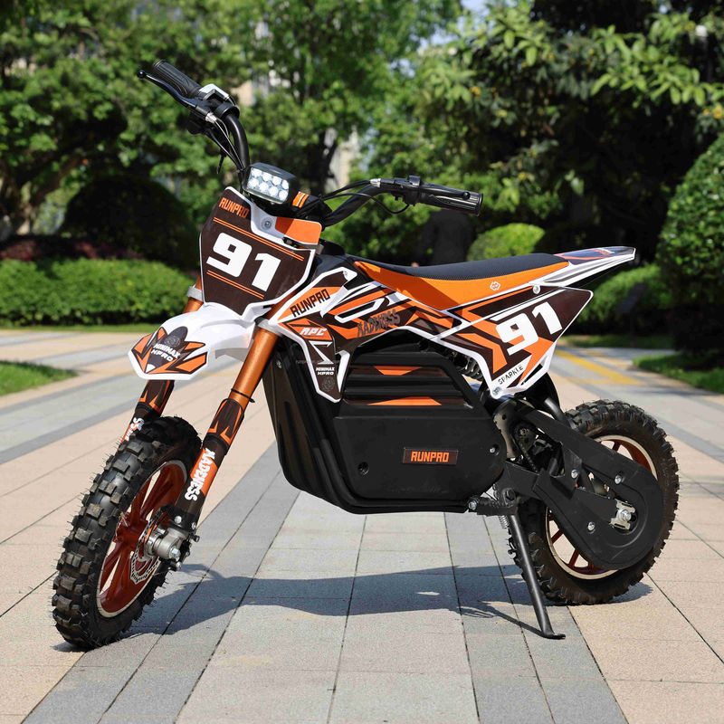 RUNPRO 2024 1000W 어린이용 전기 더트 자전거 커스터마이징 가능한 미니 트레일 주머니 자전거 디스크 F/R